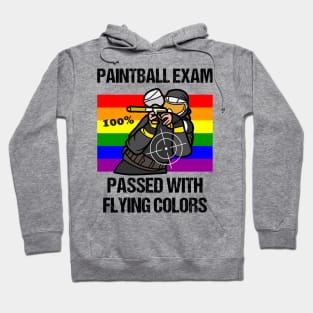 Funny Paintball Exam Paint Balling Jokes with Rainbow Flying Colors Hoodie